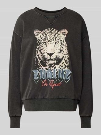 Only Comfort Fit Sweatshirt aus Baumwoll-Mix Modell LUCINDA in Black, Gr&ouml;&szlig;e XS