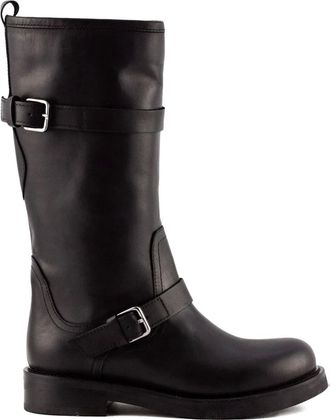 Julie Dee buckle-strap leather boots - women - Fabric/Leather/Rubber - 37 - Black