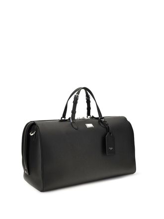 Dolce & Gabbana Mens Vittoria Calfskin Travel Bag Nero Calf Leather Bos Taurus; Pvc Briefcases