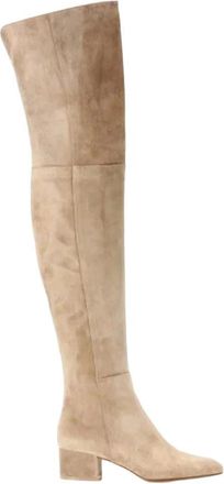 Generic Women Over Knee Suede Boots Round Toe Mid Heel Warm Lined Winter Elegant Long Boot