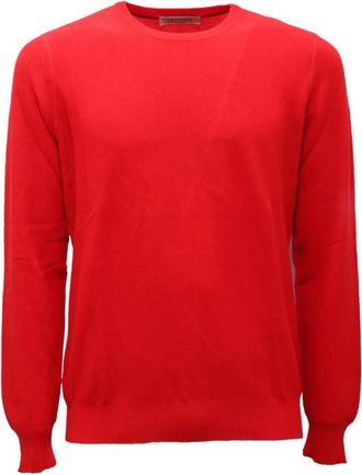 La Fileria Rondgebreide trui - Heren - Ronde hals truien - Rood - XL - Wol - Truien & Vesten