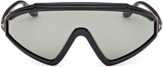 Tom Ford 00mm Shield Sunglasses in Black/Other /Smoke at Nordstrom Rack