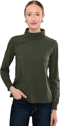 Mod-o-doc Long Sleeve Turtle Neck T-Shirts Womens Clothing Elm Green : LG (US 12-14)