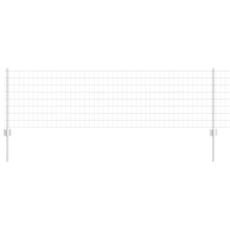 Berkfield Home Durable Euro Fence with 11 U Posts Silver 0, 6x25 m Steel