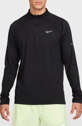 Nike Dri-FIT Stride Half Zip Running Top in 010 Black/refsil at Nordstrom, Size Xx-Large