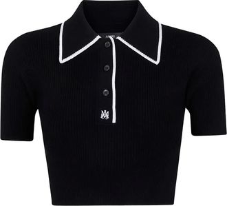 Amiri Polo a coste con ricamo - Nero