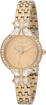 Invicta Wildflower 69094 Dameshorloge - Quartz Uurwerk - Metaal met Gouden Wijzerplaat - 30 mm