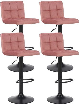 Clp Clp - Set De 4 Taburetes De Bar Feni En Terciopelo Rosado