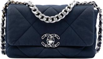 Chanel Pre-owned 19 Flap Bag - Dames - Vintage Schoudertas - Blauw - ONE Size - Leer - Vintage