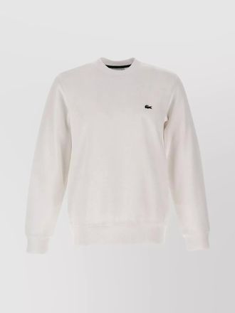Lacoste ribbed crew neck cotton sweatshirt