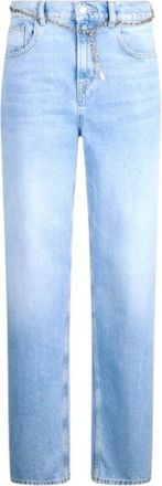 Liu Jo High-waisted straight-leg jeans - Dames - Regular Fit Jeans - Blauw - W27 - Katoen - Jeans