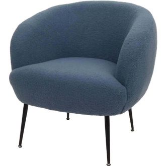 Hhg Hhg - Sill&oacute;n De Sal&oacute;n 442, Sill&oacute;n De C&oacute;ctel/club Sill&oacute;n Tapizado, Tela/textil Boucl&eacute; (330g/m&sup2;) Metal Mvg, Azul