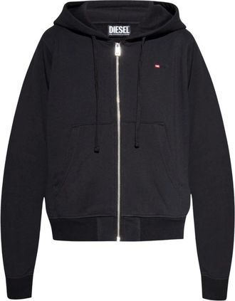 Diesel F-Reggy Hoodie - Dames - Vesten met rits - Zwart - M - Katoen - Hoodies & sweatvesten