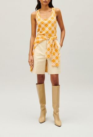 Claudie Pierlot D&eacute;bardeur carreaux jaune