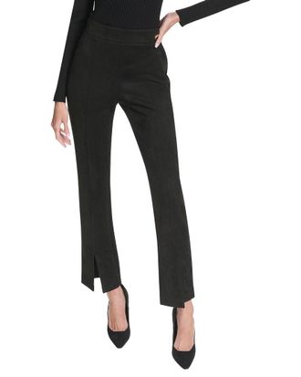 Halston Heritage Suede Split Front Pull On Pant