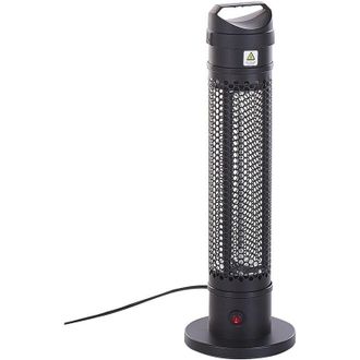 Beliani Beliani - Estufa eléctrica de metal negro 1000 w torre calefacción infrarroja jardín exterior Krakatoa