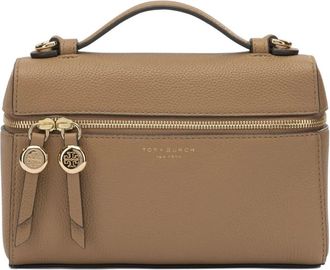 Tory Burch Romy Slim Tas met Handvat - Dames - Handtassen - Bruin - ONE Size - Leer - Tassen