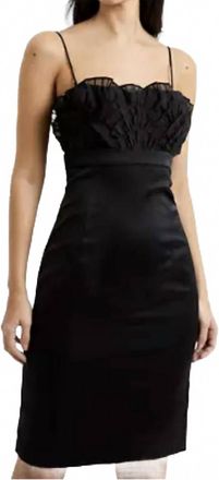 French Connection Bibi Mix Dress In Blackout