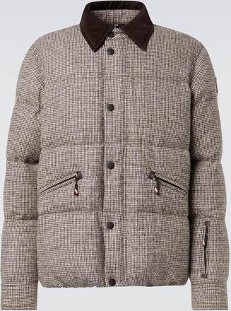 Moncler Elgon houndstooth wool down ski jacket