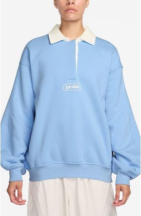 Nike Jordan Flight Club Rugby Top in Psychic Blue/Sail/Blue at Nordstrom, Size Xx-Large