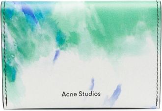 Acne Studios abstract-print bi-fold wallet - unisex - Calf Leather - One Size - Blue
