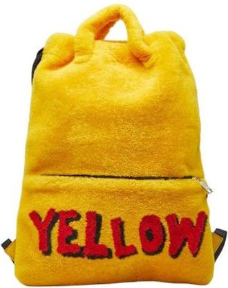 Fendi Pre-owned Backpacks, female, Yellow, Size: ONE SIZE Pre-owned Shearling Backpack