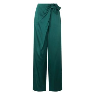 Alberta Ferretti Broeken, Dames, Groen, L, High-Waist Wide Broeken