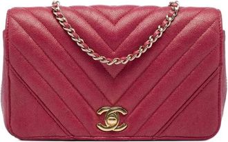 Chanel Pre-owned Quilted Caviar Leather Shoulder Bag - Dames - Vintage Schoudertas - Roze - ONE Size - Leer - Vintage