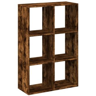 vidaXL Librería divisora madera roble ahumado 69,5x29x103,5 cm Vidaxl