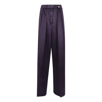 Dries Van Noten Wide Trousers, female, Purple, Size: M Pamplona Wide Trousers