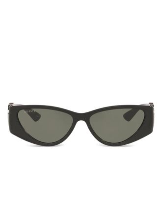 Gucci GG-logo cat-eye sunglasses - women - Plastic - One Size - Black