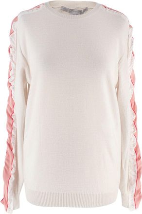 Stella McCartney Beige Contrast Sleeve Wool Sweater Size XS