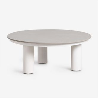 Sklum Mesa De Centro Para Jard&iacute;n Redonda &Oslash;80 Cm En En Piedra Sinterizada Y Aluminio Umeko Sklum