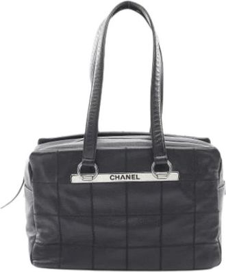 Chanel Pre-owned Vintage Tote Bag - Dames - Vintage Shopper - Zwart - ONE Size - Leer - Vintage