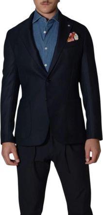 Bharnaba Gks-602 Jacket - Heren - Blazers - Blauw - 4XL - Leer - Jassen