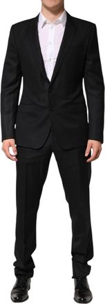 Dolce & Gabbana Black Jacquard Single Breasted 2 Piece Mens Suit