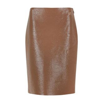 Courr&egrave;ges Dames, Rokken, Bruin, Maat: 2XS Leer