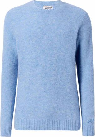 MC2 Saint Barth Regent Light Blue Stretch Alpaca Sweater