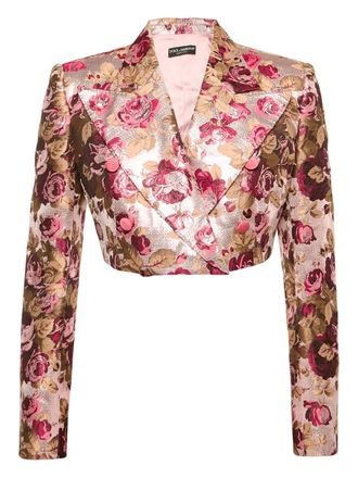 Dolce & Gabbana Blazer a fiori jacquard - Rosa