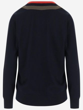Dries Van Noten Virgin Wool V-Neck Sweater - Navy