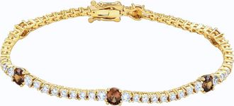 Suzy Levian Cubic Zirconia Tennis Bracelet in Yellow at Nordstrom Rack