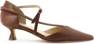 Anna F. D&eacute;collet&eacute; in pelle - Dames - Pumps - Bruin - 38 EU - Leer - Schoenen