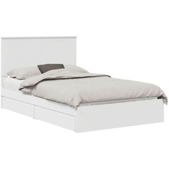 vidaXL Storage Bed with Headboard White 120 x 200 cm Engineered Wood vidaXL