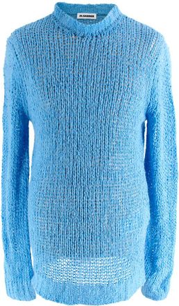 Jil Sander Blue Knitted Linen Jumper Size L