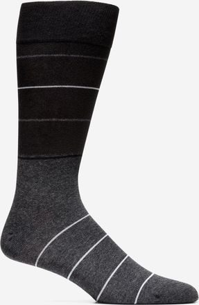 Cole Haan Mens Color Block Stripe Dress Crew Socks - Black