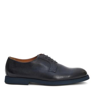 Doucal's Leren Veterschoenen - Heren - Nette schoenen - Blauw - 39 EU - Leer - Schoenen