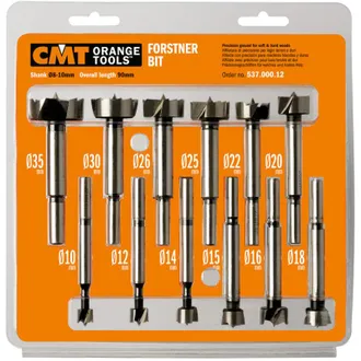 CMT 537.000.12 Estuche 12 Brocas Tipo Forstner S=8/10 L=90 Kss Dx