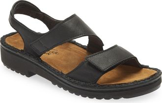 Naot Enid Sandal in Jet Black Leathre at Nordstrom, Size 10Us