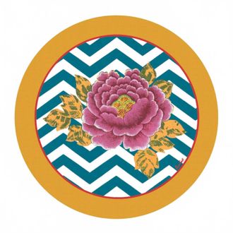 Lisa Corti Masonite Glory Zig Zag Placemat, Set Of 2 In Peacock