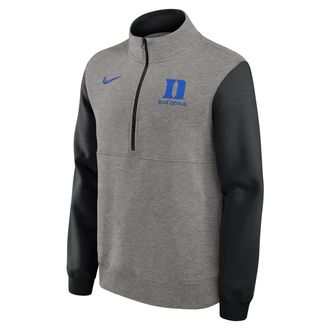 Nike Duke Club Nike Mens College 1/2-Zip Crew in Grey | 02JW086NDU-7HV